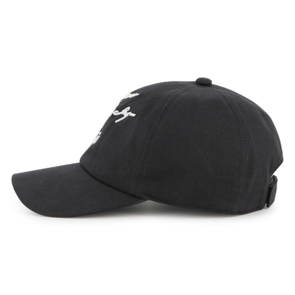 Black Cotton Twill Cap with Maison Givenchy Paris Embroidery