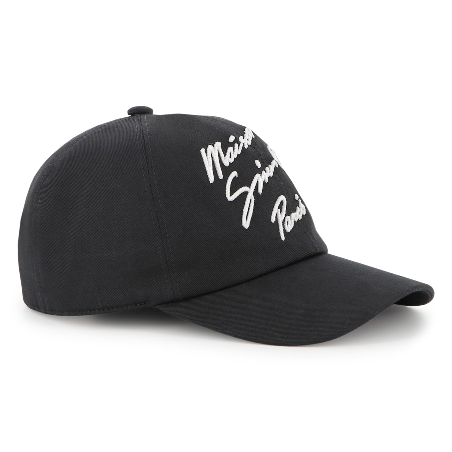 Black Cotton Twill Cap with Maison Givenchy Paris Embroidery