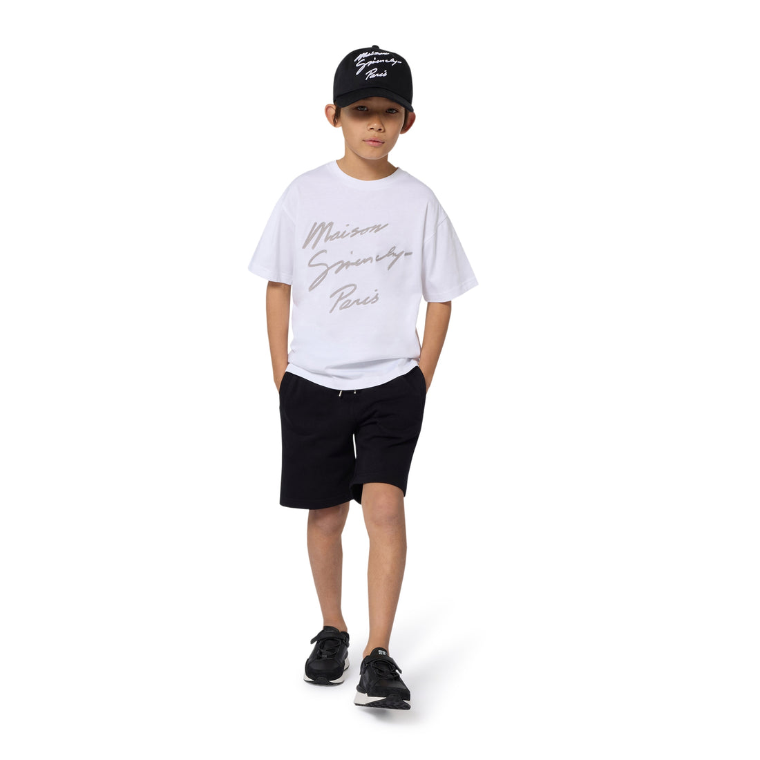 Black Cotton Twill Cap with Maison Givenchy Paris Embroidery