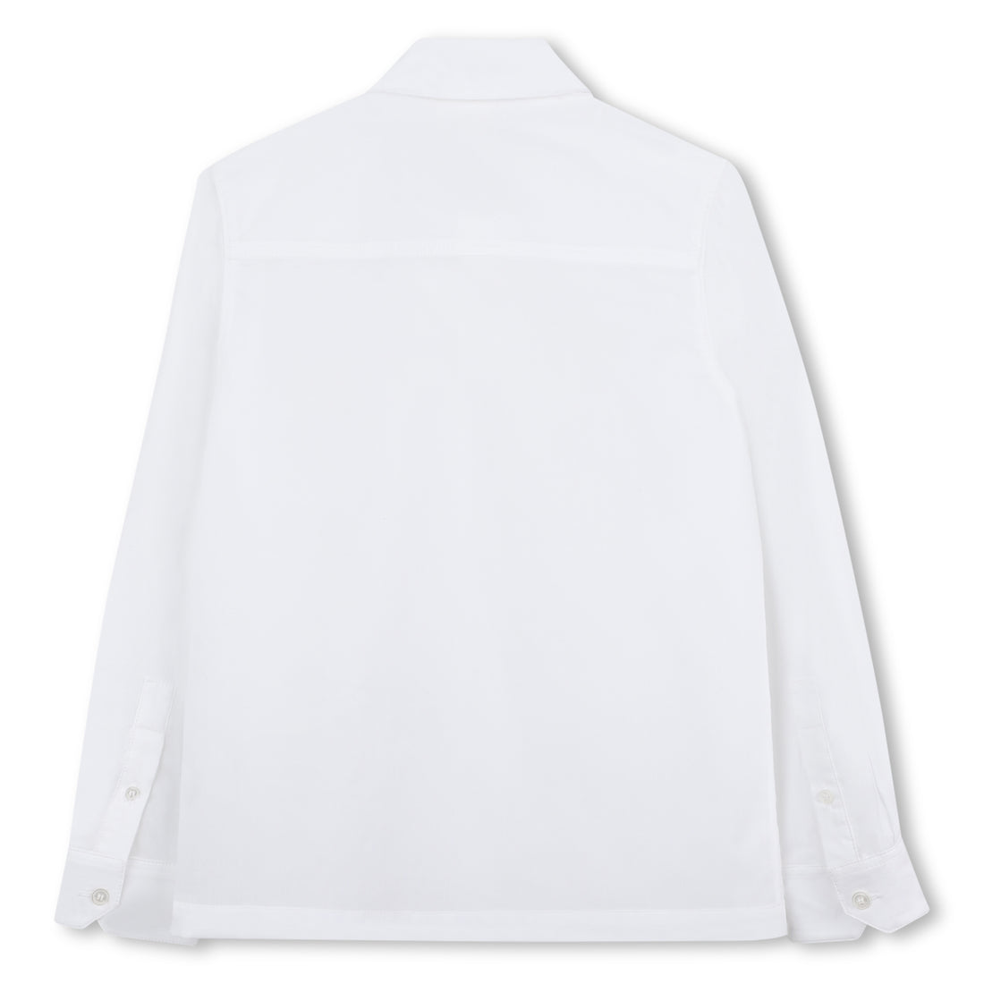White Cotton Poplin Shirt with All-Over Givenchy Print and Braided Trim
