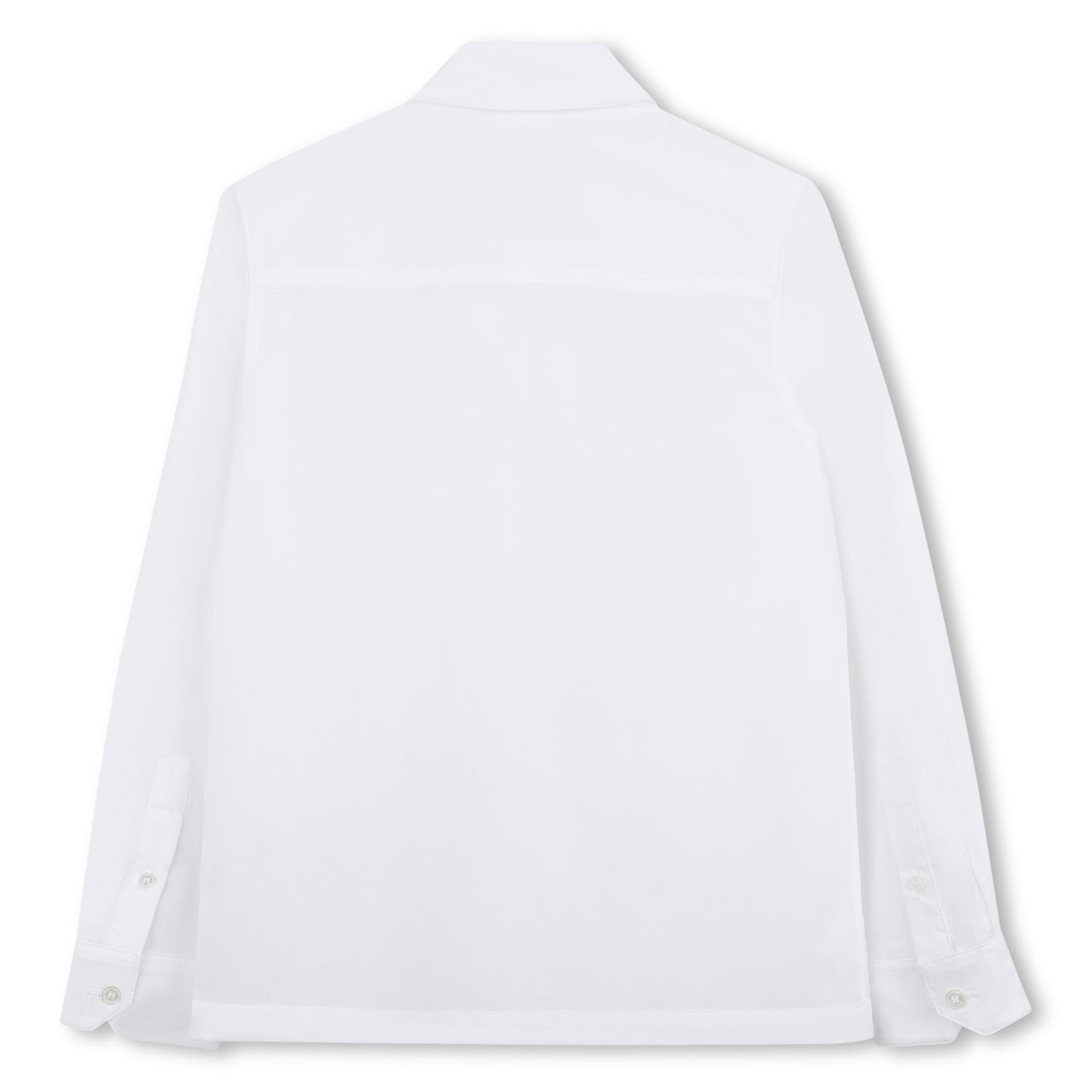 White Cotton Poplin Shirt with All-Over Givenchy Print and Braided Trim