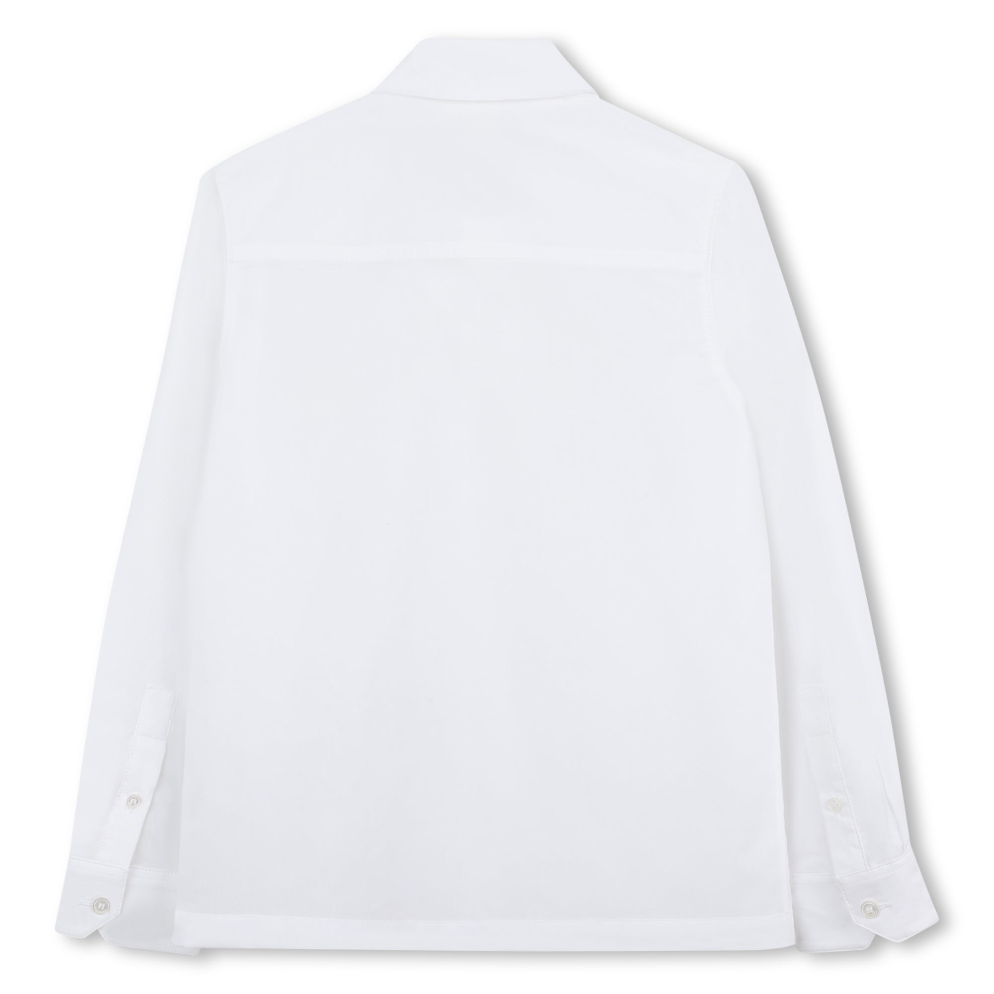 White Cotton Poplin Shirt with All-Over Givenchy Print and Braided Trim