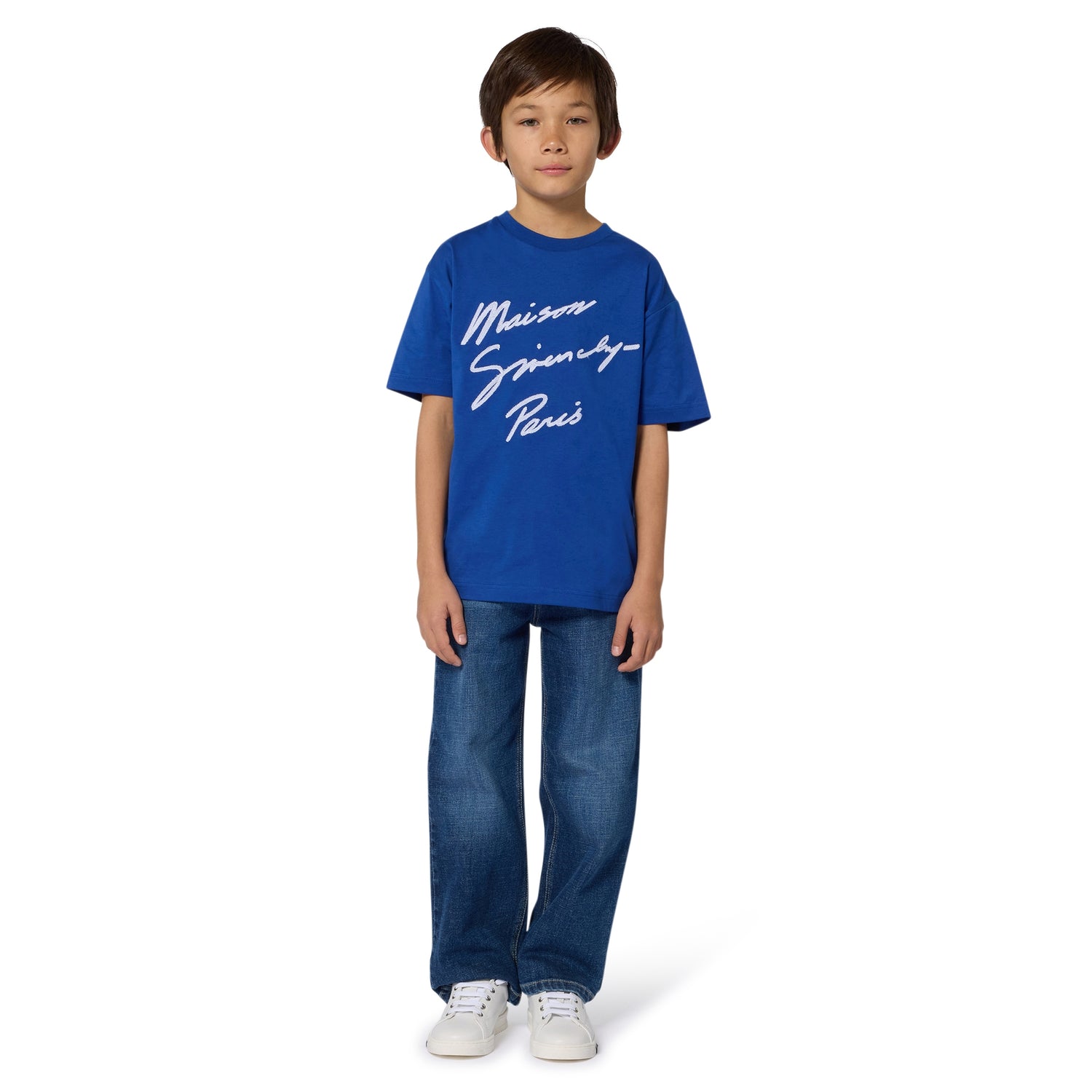 Organic Cotton Jersey T-Shirt with Maison Givenchy Paris and 4G Embroidery