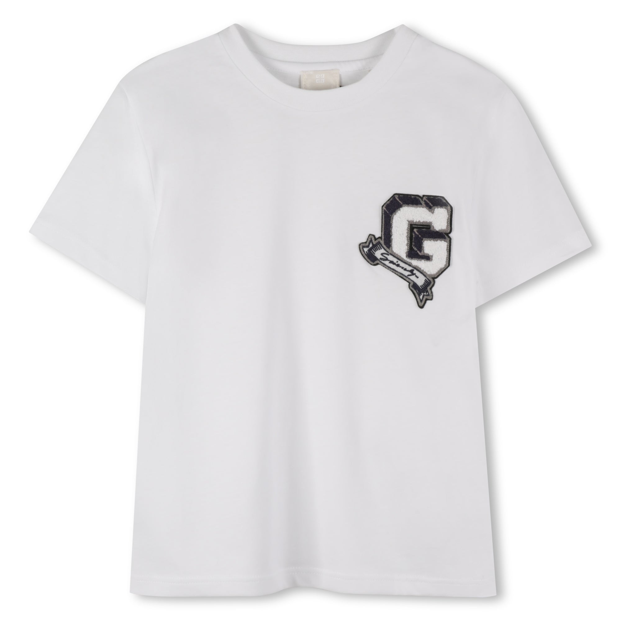 Organic Cotton Long Sleeve T-Shirt with Embroidered G Badge and Signature Logo