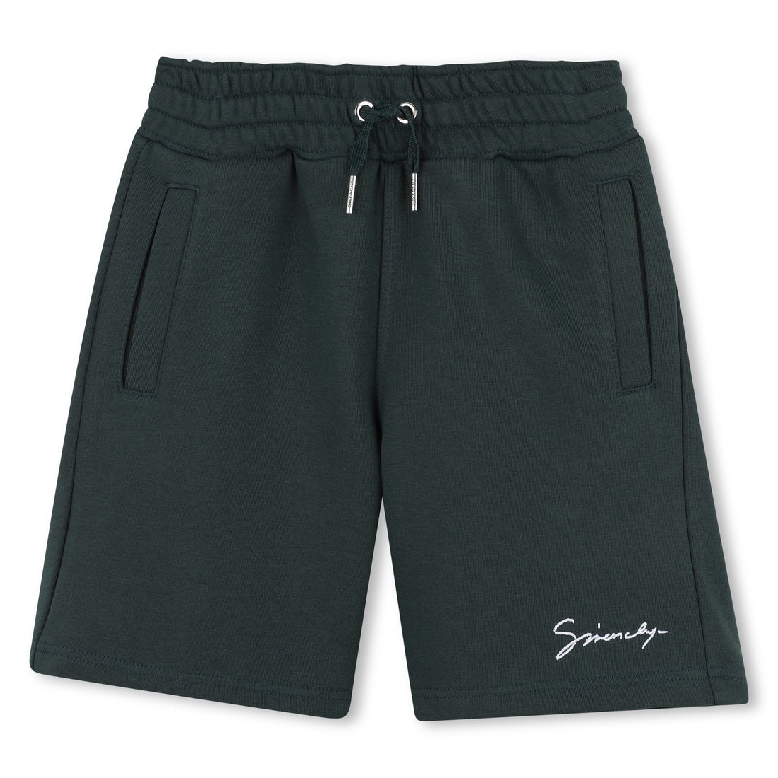 Kids fleece shorts, dark green