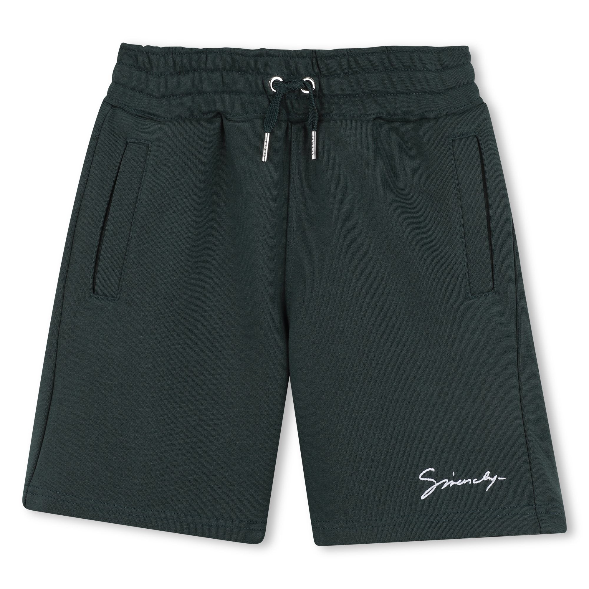 Kids fleece shorts, dark green