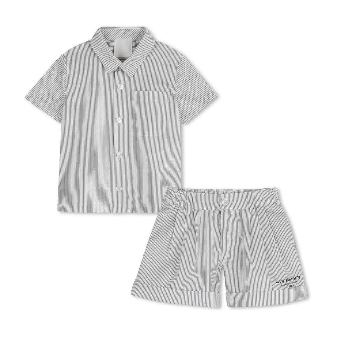 Striped Poplin Shirt and Shorts Set with Elasticated Waist Givenchy