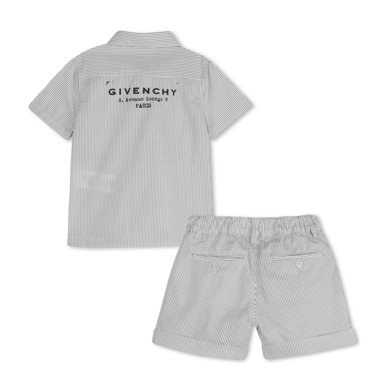Striped Poplin Shirt and Shorts Set with Elasticated Waist Givenchy