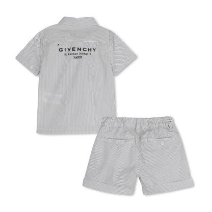 Striped Poplin Shirt and Shorts Set with Elasticated Waist Givenchy