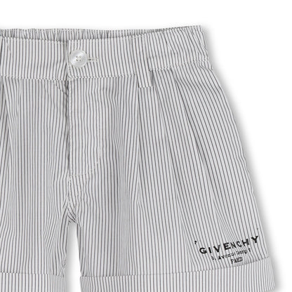 Striped Poplin Shirt and Shorts Set with Elasticated Waist Givenchy