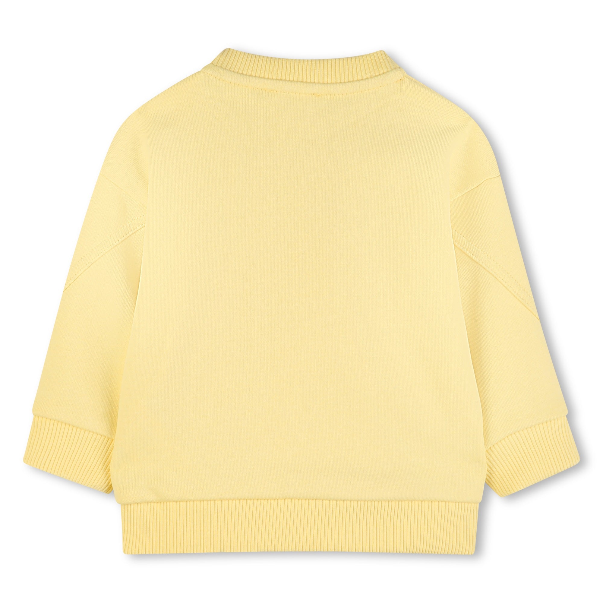 Baby Embroidered Logo Cotton Sweatshirt in Pale Yellow