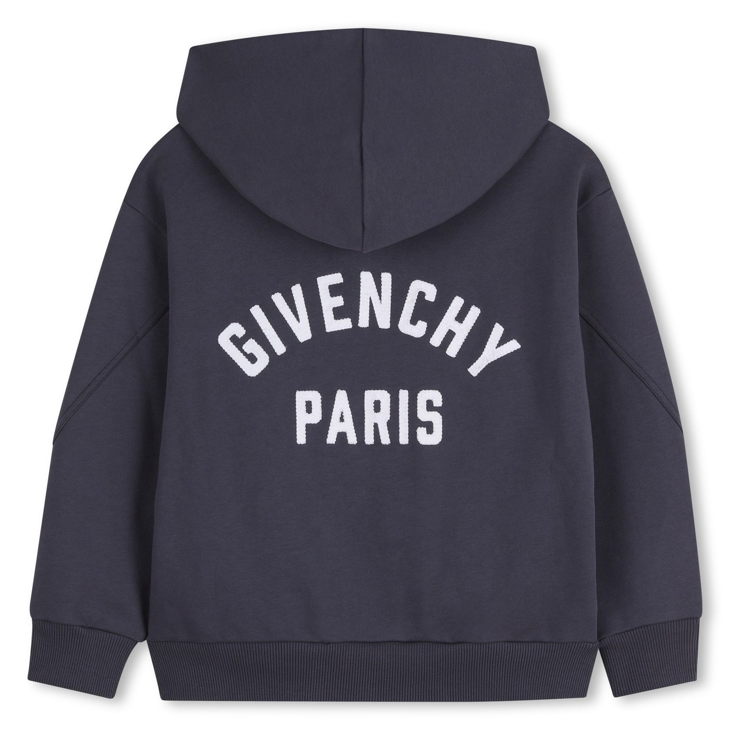 Zipped Fleece Hoodie with Embroidered Back Detail Givenchy