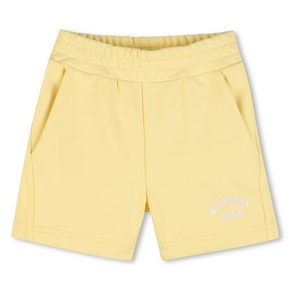 Baby Embroidered Logo Cotton Sweatshirt in Pale Yellow Givenchy