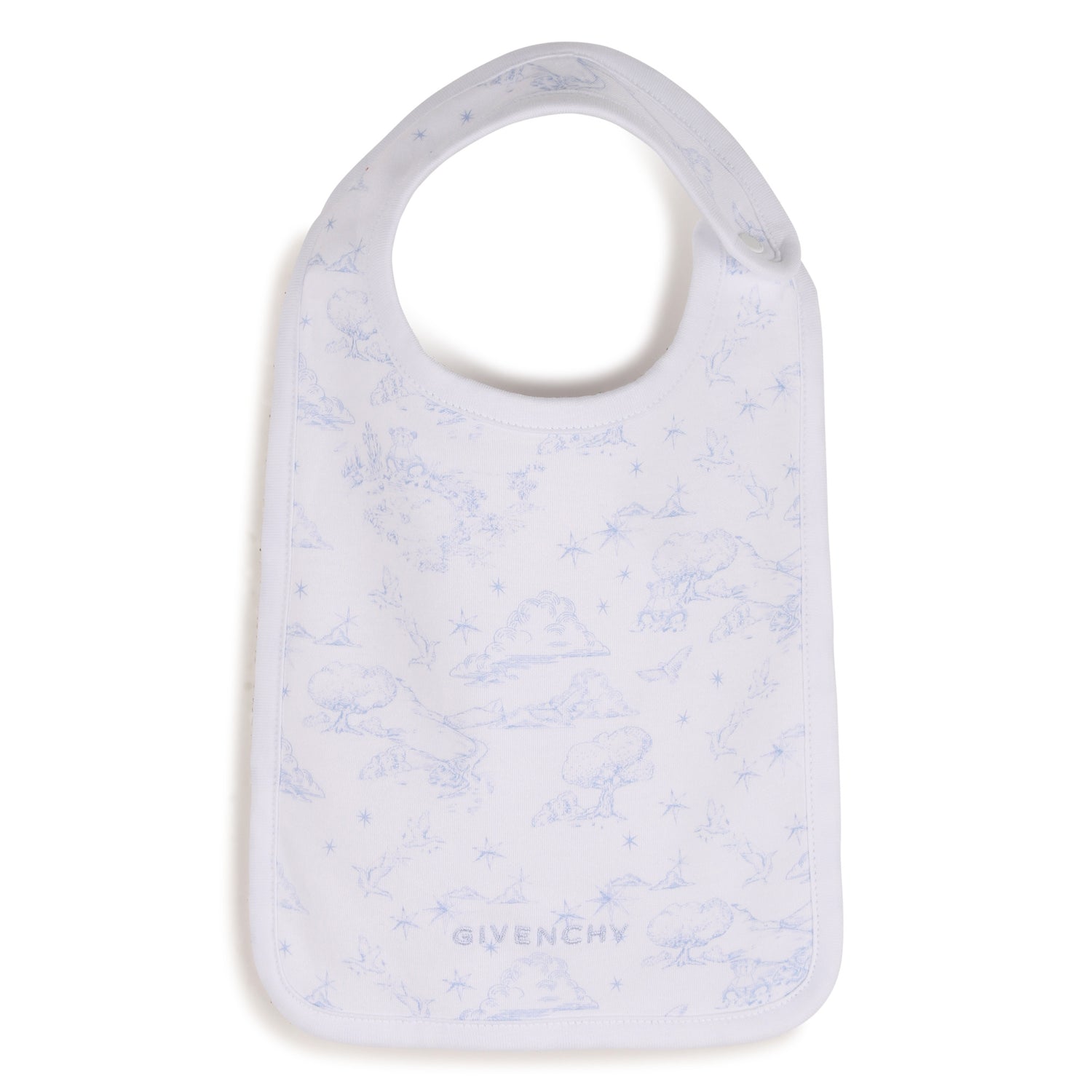 Cotton Interlock Pyjama Set with Toile de Jouy Print, Hat and Bib Givenchy