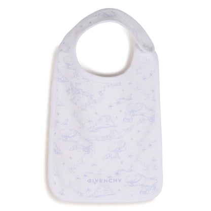 Cotton Interlock Pyjama Set with Toile de Jouy Print, Hat and Bib Givenchy