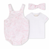 Cotton Tee Shirt and Poplin Overalls Set with Toile de Jouy Print and Headband Givenchy