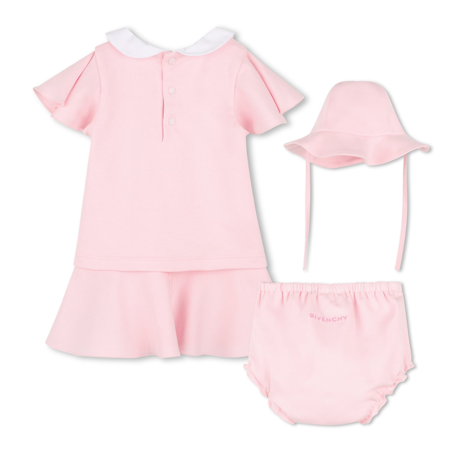 Cotton Dress, Bloomer &amp; Hat Set Givenchy