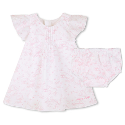 Cotton Poplin Dress and Bloomer Set with Toile de Jouy Print Givenchy