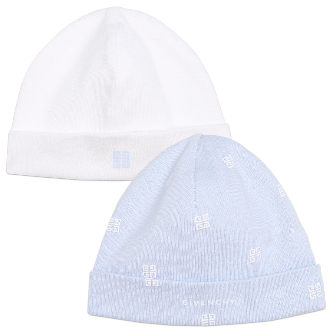 Set of 2 Ribbed Hats in Pink And Blue Sets