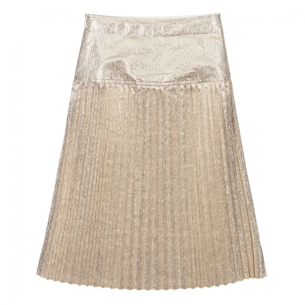 Chloe Metallic-effect Pleated Skirt
