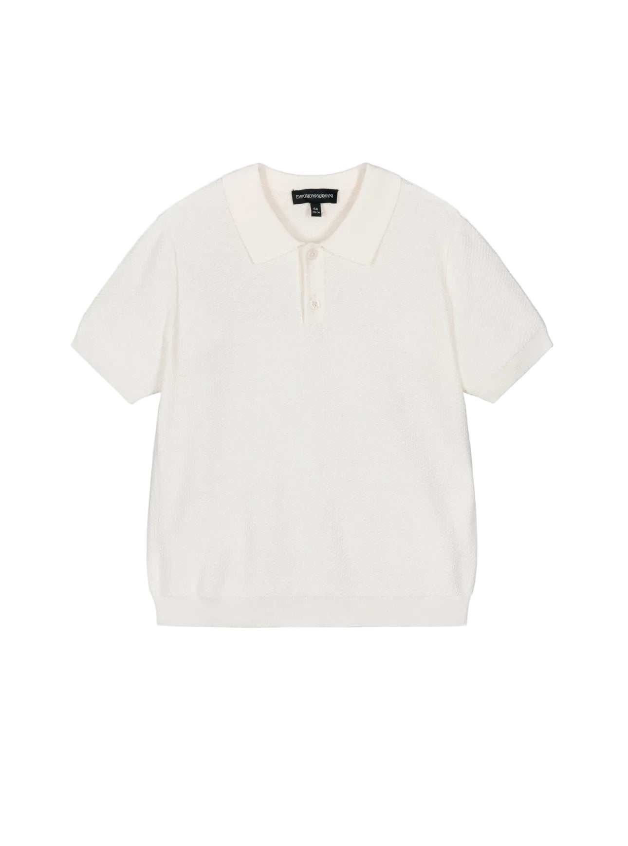 Boys Textured Knit Polo Top Emporio Armani