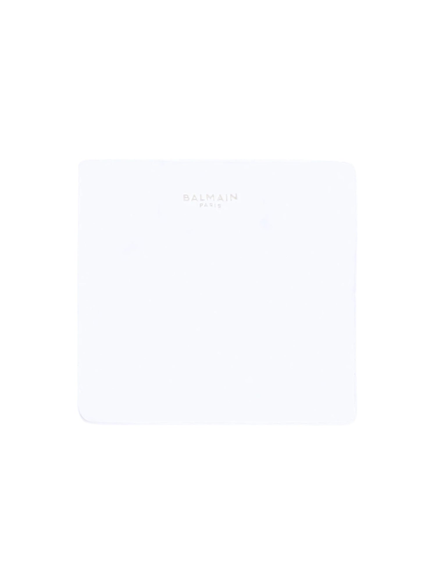 White laptop with &