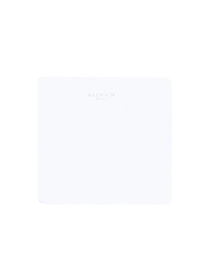White laptop with &
