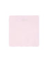 Pink square with a brand logo on a light pink background
