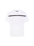 White t-shirt with black waistband on a white background