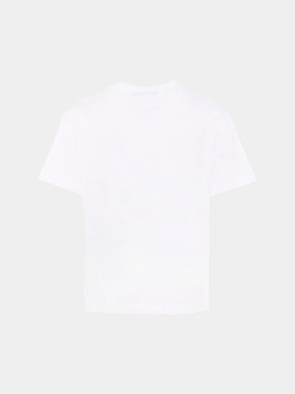 Kids’ Cotton Crew-Neck Tee with Balmain Paris Logo Print