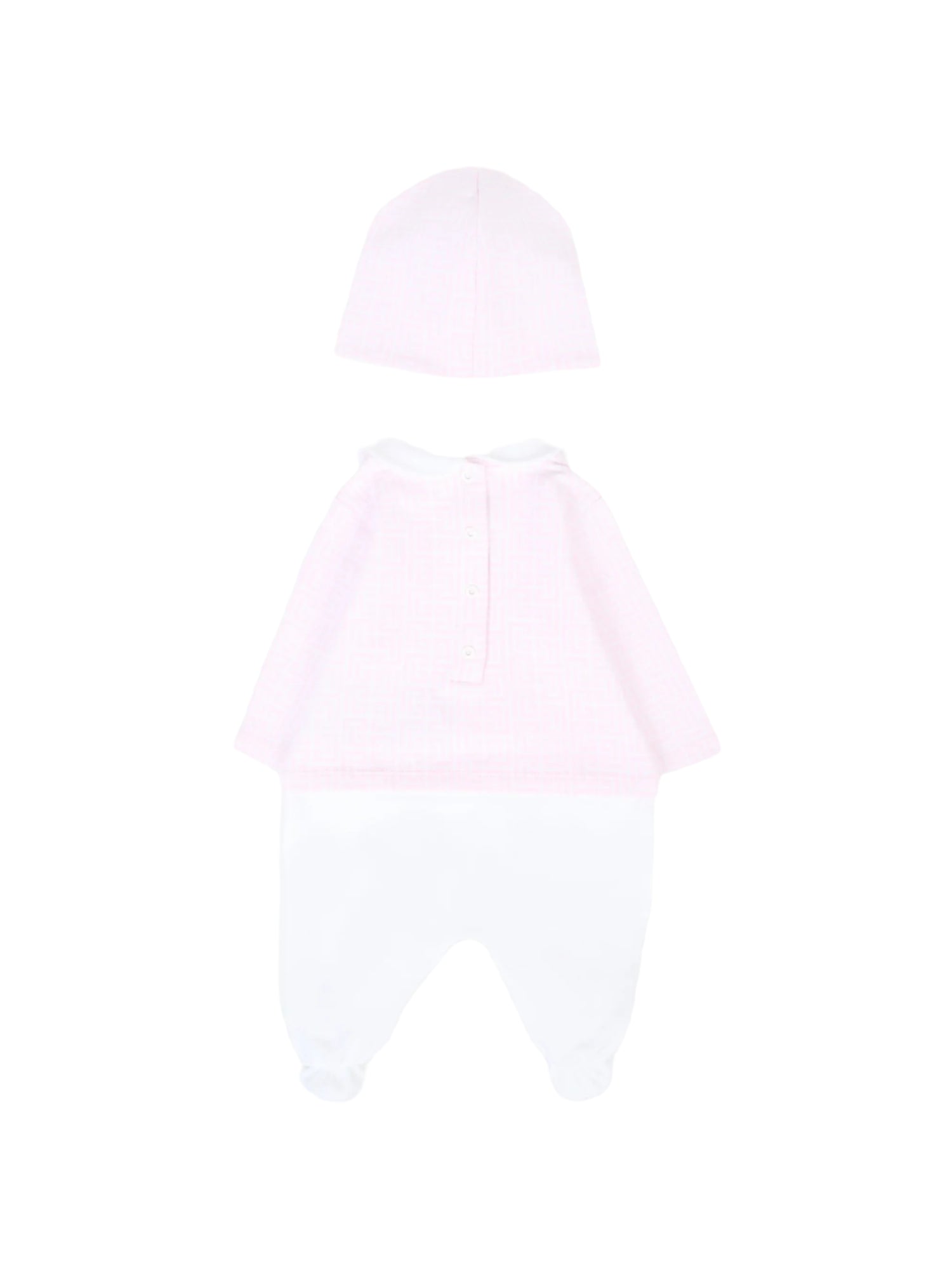 White hoodie with pink accents on a light gray background
