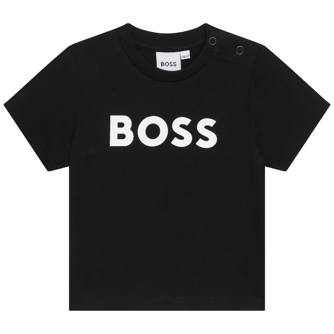 Cotton Jersey Short Sleeve T-Shirt with Shoulder Snap and Logo