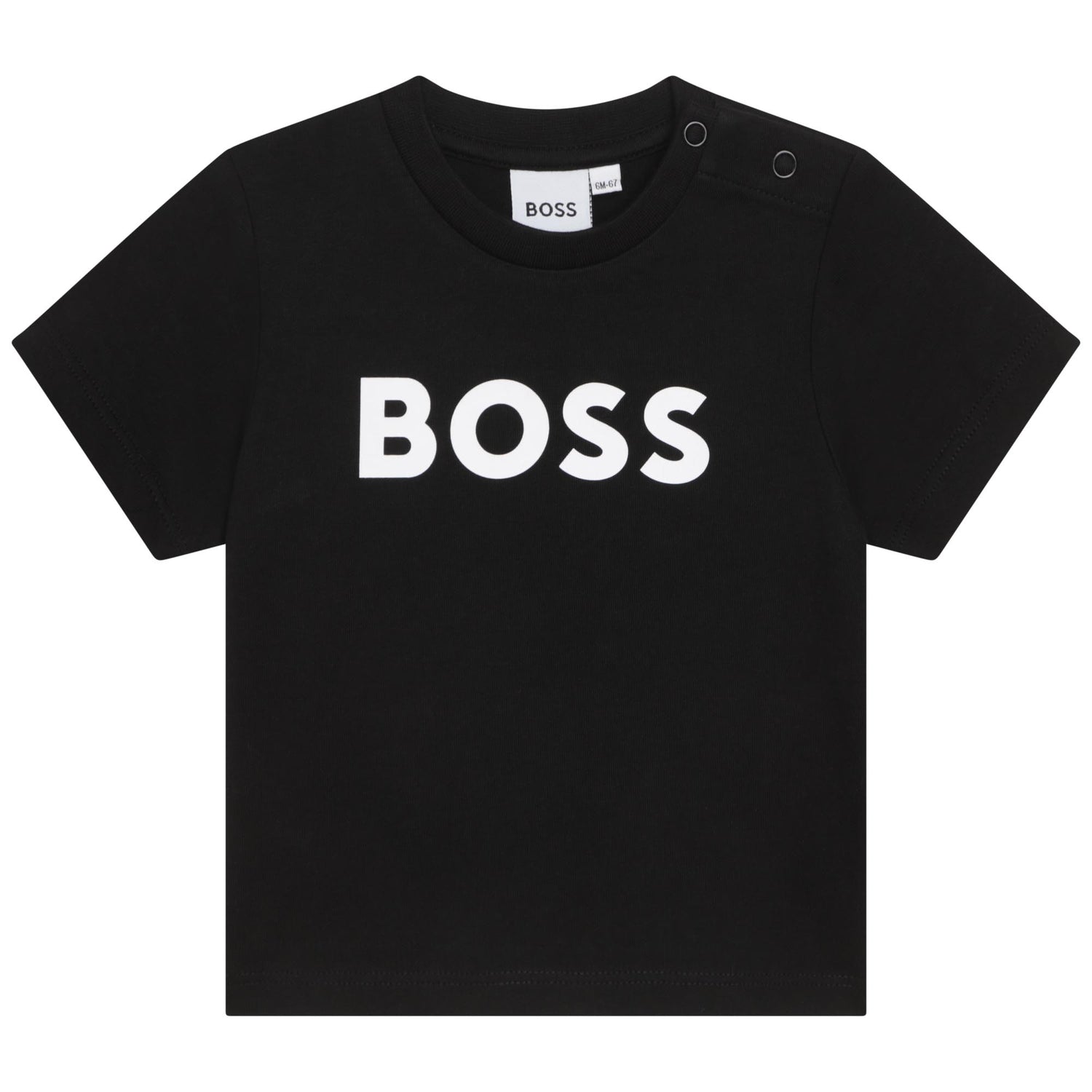 Cotton Jersey Short Sleeve T-Shirt with Shoulder Snap and Logo