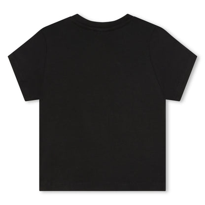 Cotton Jersey Short Sleeve T-Shirt with Shoulder Snap and Logo