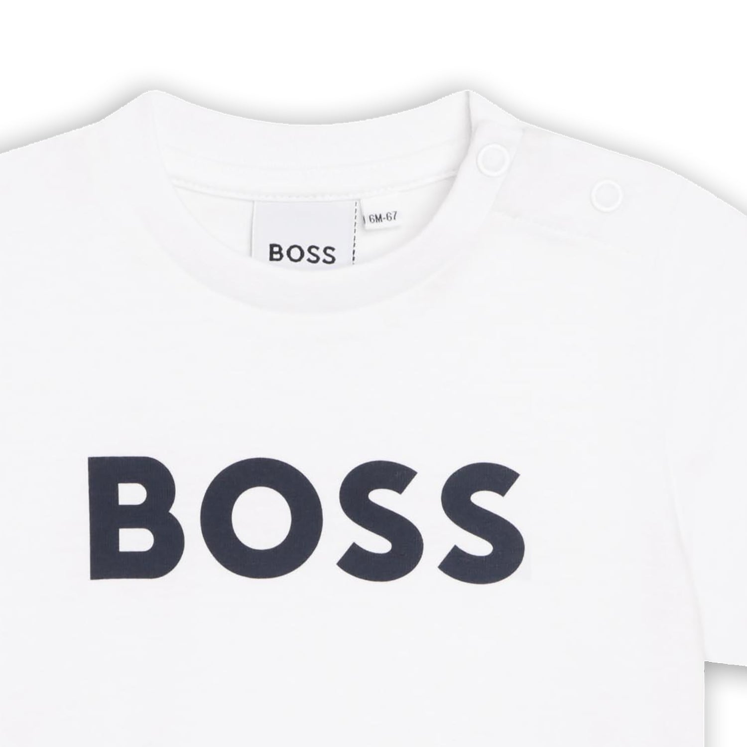 Cotton Jersey Short Sleeve T-Shirt with Shoulder Snap and Logo