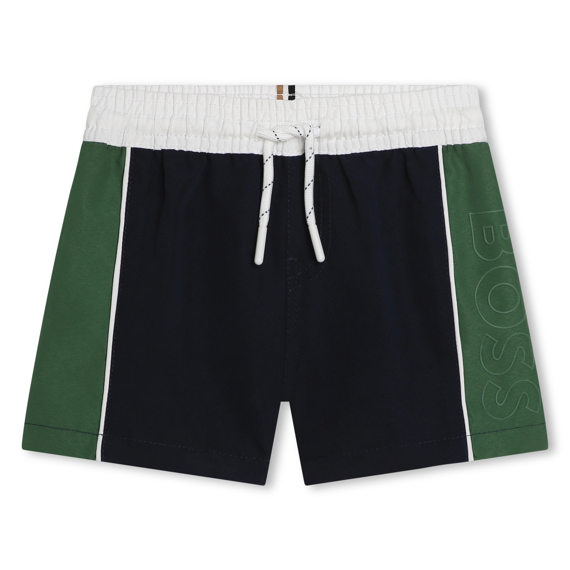 Hugo Boss Polyester Swim Shorts with Contrast Waistband and Printed Logo | Schools Out