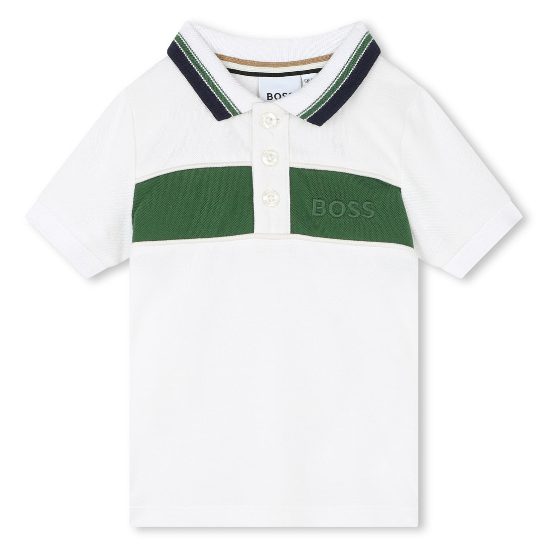 Hugo Boss Short Sleeve Polo with Striped Collar Edge | Schools Out