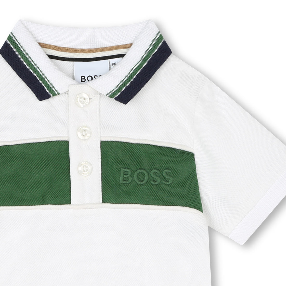 Hugo Boss Short Sleeve Polo with Striped Collar Edge | Schools Out