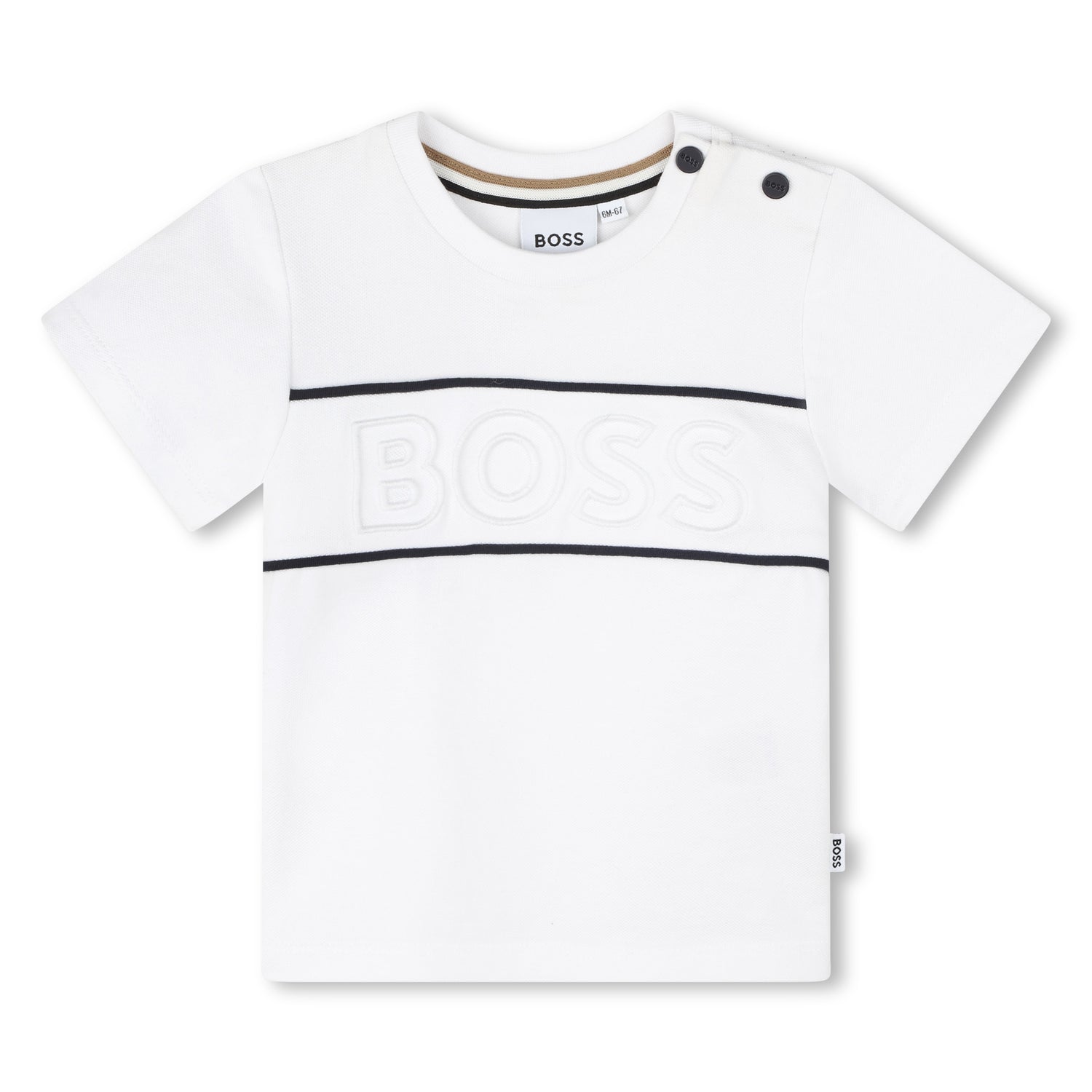 Hugo Boss Short Sleeve Cotton-Elastane Piqué Tee-Shirt with Embroidered Logo | Schools Out