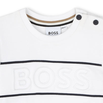 Hugo Boss Short Sleeve Cotton-Elastane Piqué Tee-Shirt with Embroidered Logo | Schools Out