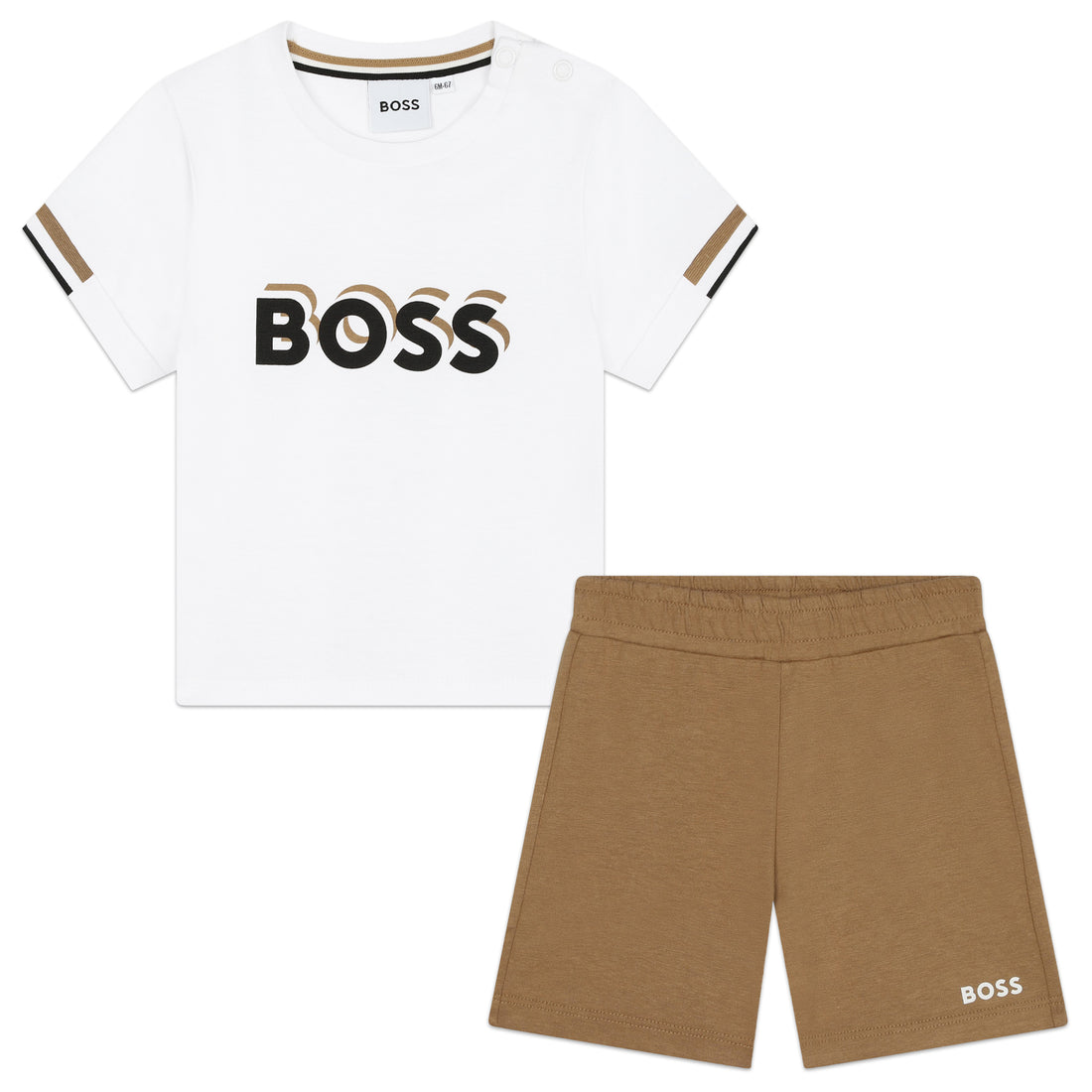 Hugo Boss T-Shirt and Bermuda Shorts Set with Printed Logos | Schools Out