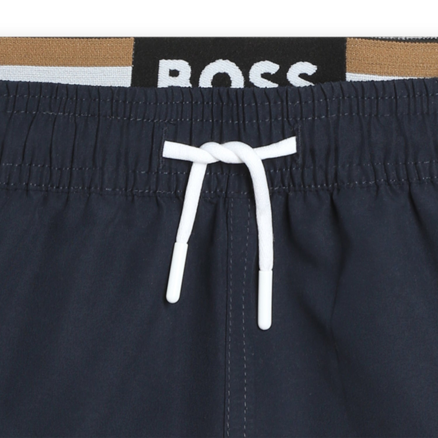 Hugo Boss Surfer Swim Shorts with Dual Elastic Waistbands and Printed Logo | Schools Out