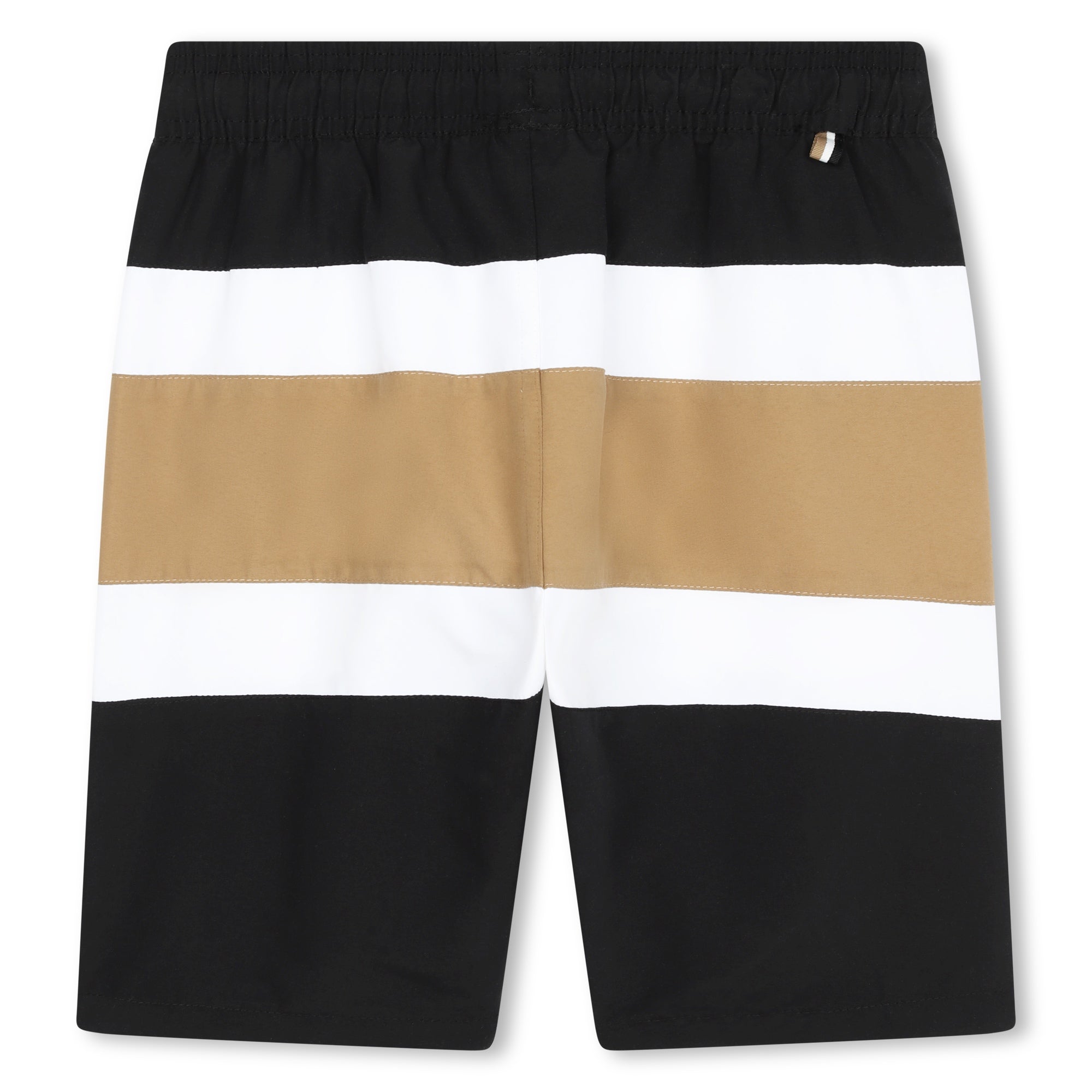 Hugo Boss Surfer Swim Shorts with Printed Stripes and Iconic Details | Schools Out