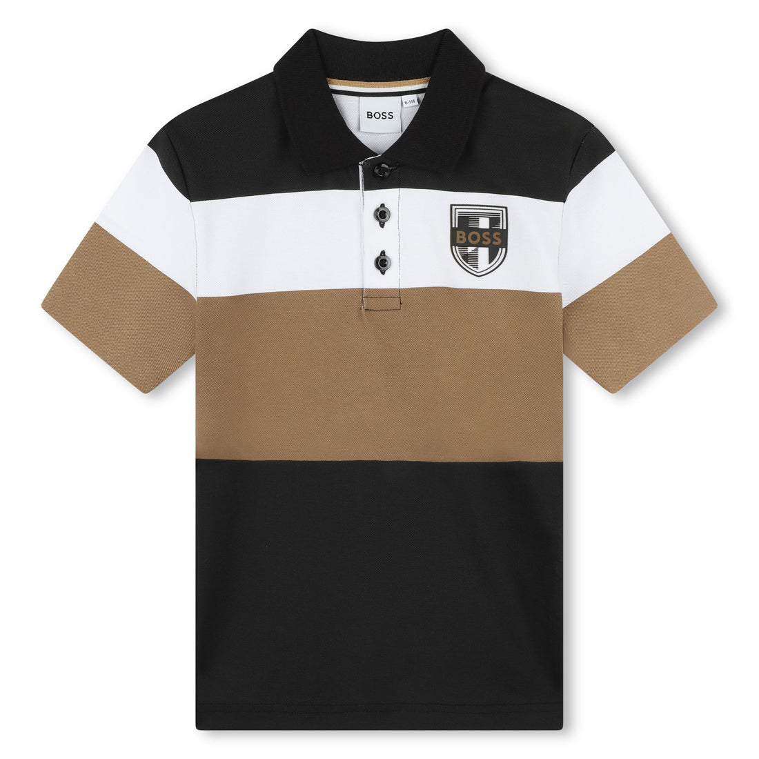 Hugo Boss Short Sleeve Polo with Printed Stripes and High-Density Logo | Schools Out