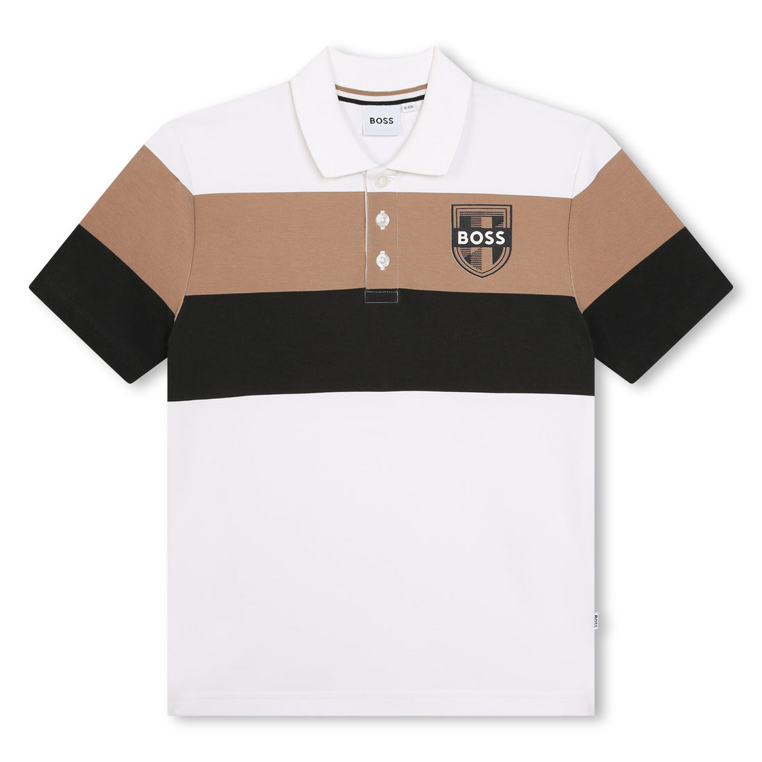 Hugo Boss Short Sleeve Polo with Printed Stripes and High-Density Logo | Schools Out