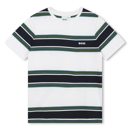 Striped Logo Cotton Tee