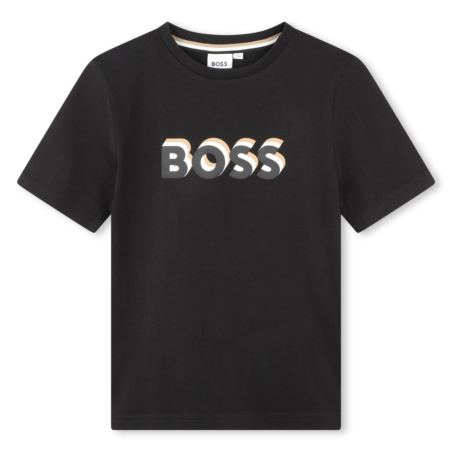 Hugo Boss Short Sleeve Cotton Tee-Shirt with Embossed Logo | Schools Out