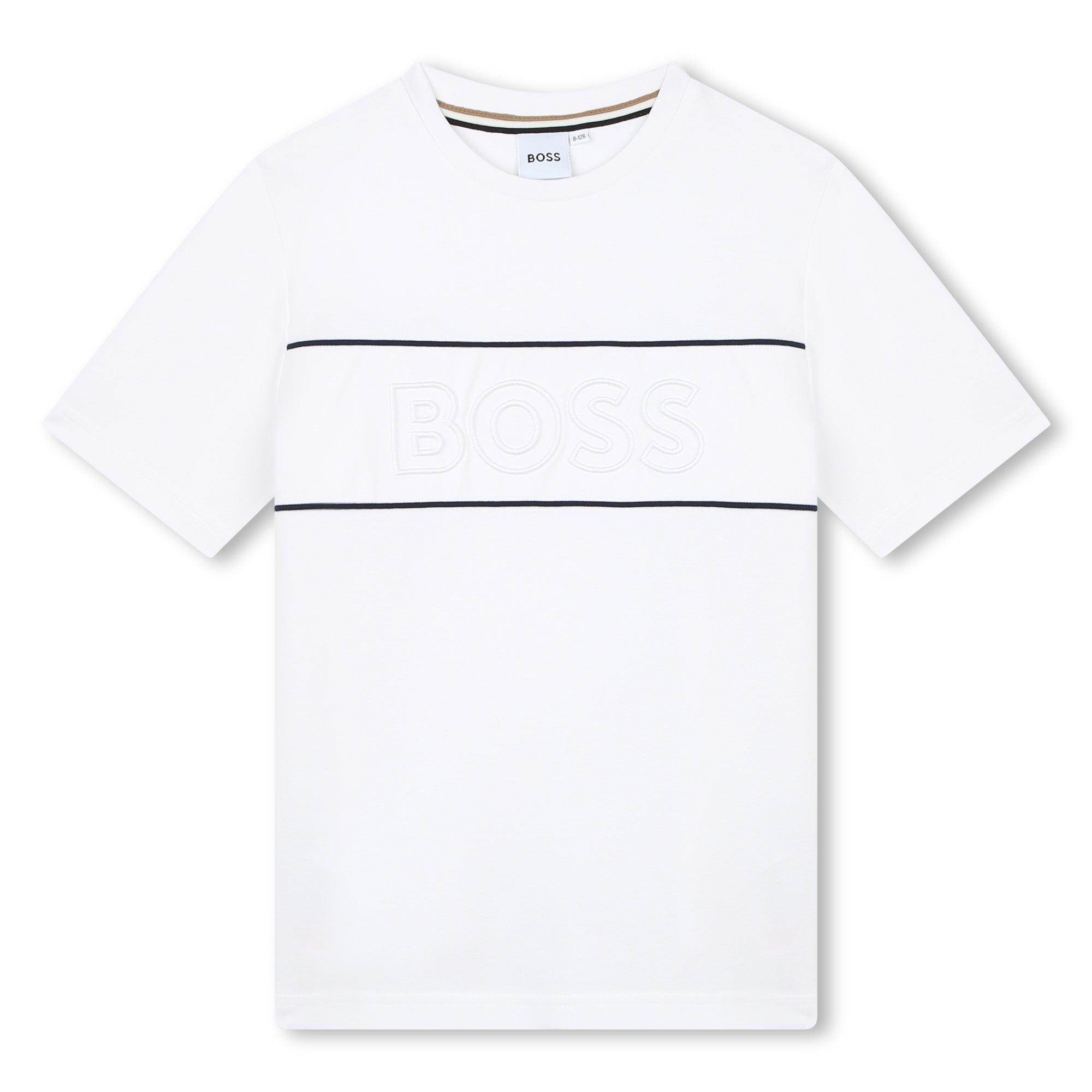 Hugo Boss Short Sleeve Piqué Cotton-Elastane Tee-Shirt with Contrast Piping | Schools Out