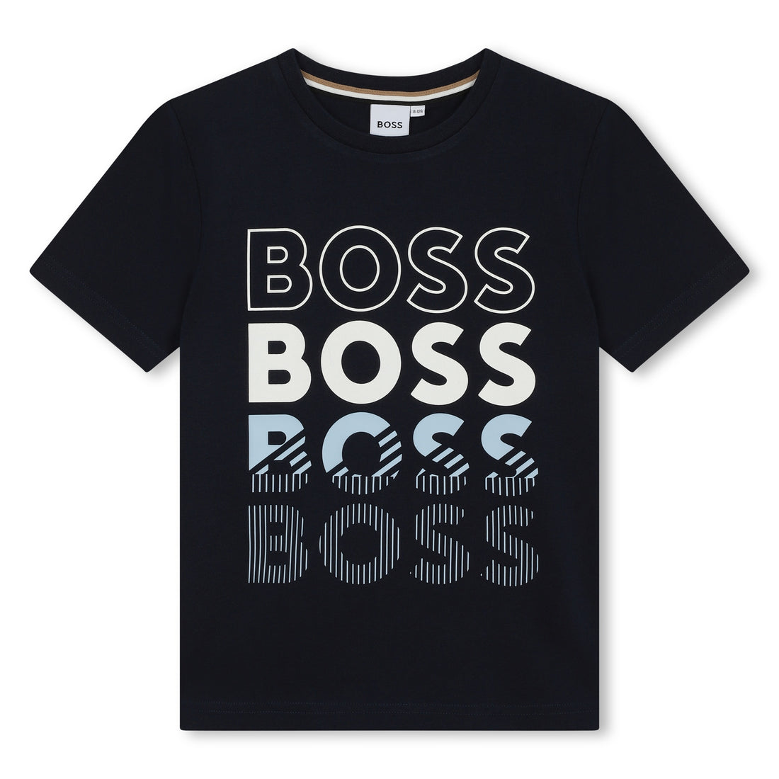 Hugo Boss Slim Fit Cotton Jersey Tee-Shirt with Multi-Logo Print | Schools Out