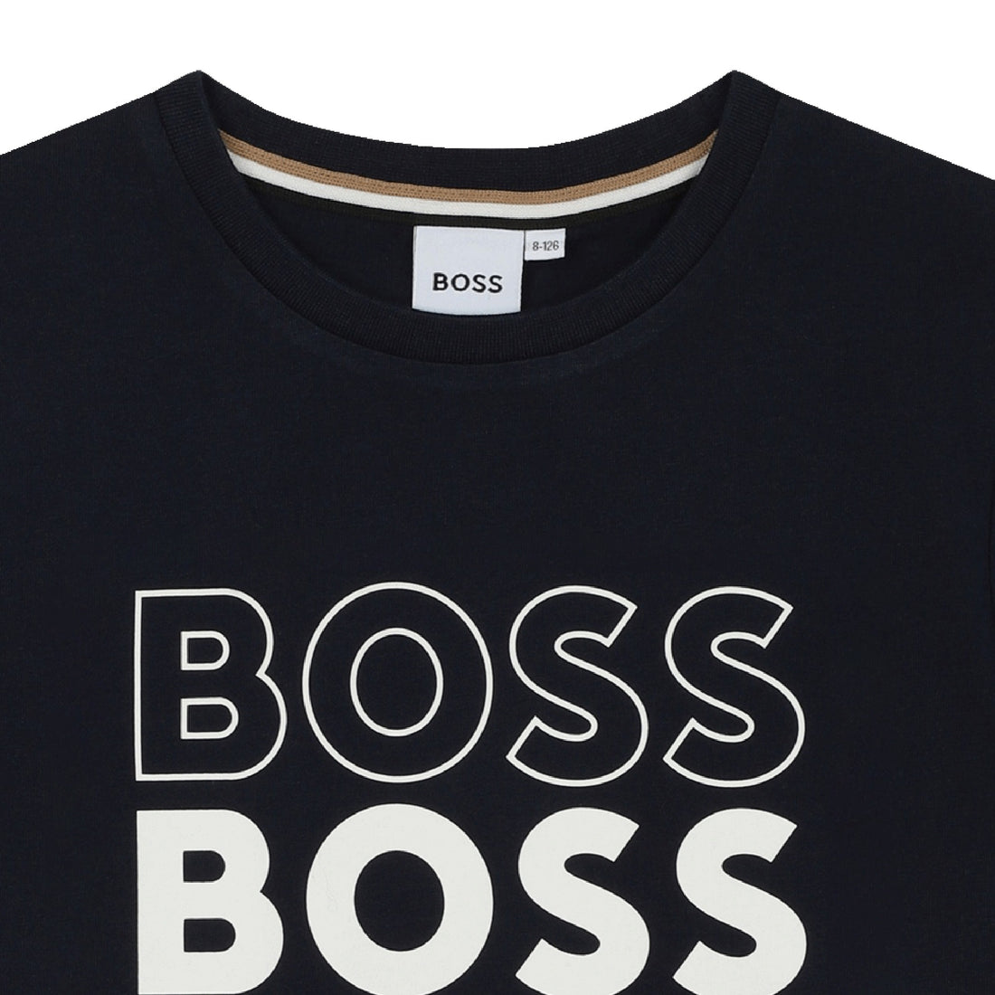 Hugo Boss Slim Fit Cotton Jersey Tee-Shirt with Multi-Logo Print | Schools Out